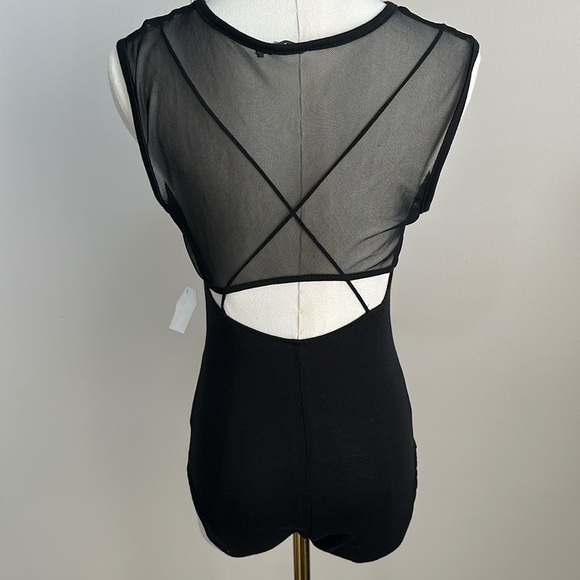 NWT Y2K Charlotte Russe Women’s Sheer Mesh Vamp Goth Whimsigoth Black Bodysuit S - Picture 3 of 8